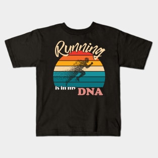 Running Is In My DNA Vintage Cross Country Running Kids T-Shirt